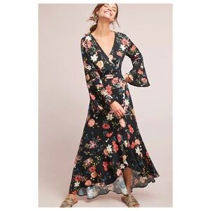 Farm Rio floral wrap asymmetrical dress